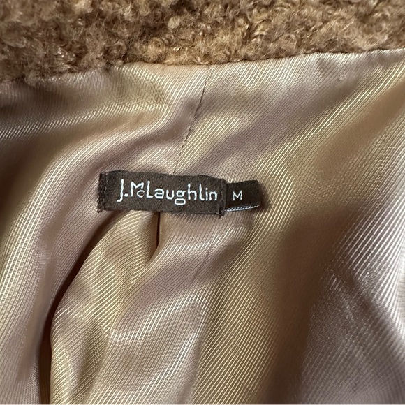 J. McLaughlin Lark Coat Size Medium Teddy Bear Boucle Camel Tan Stadium chic - Picture 9 of 16